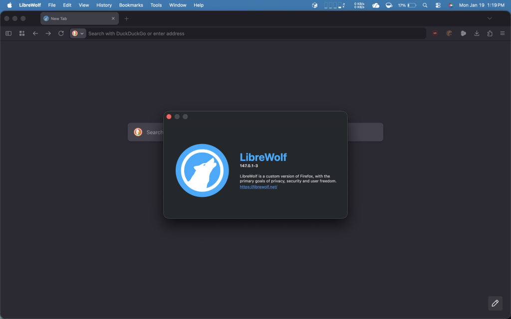 LibreWolf on macOS 26